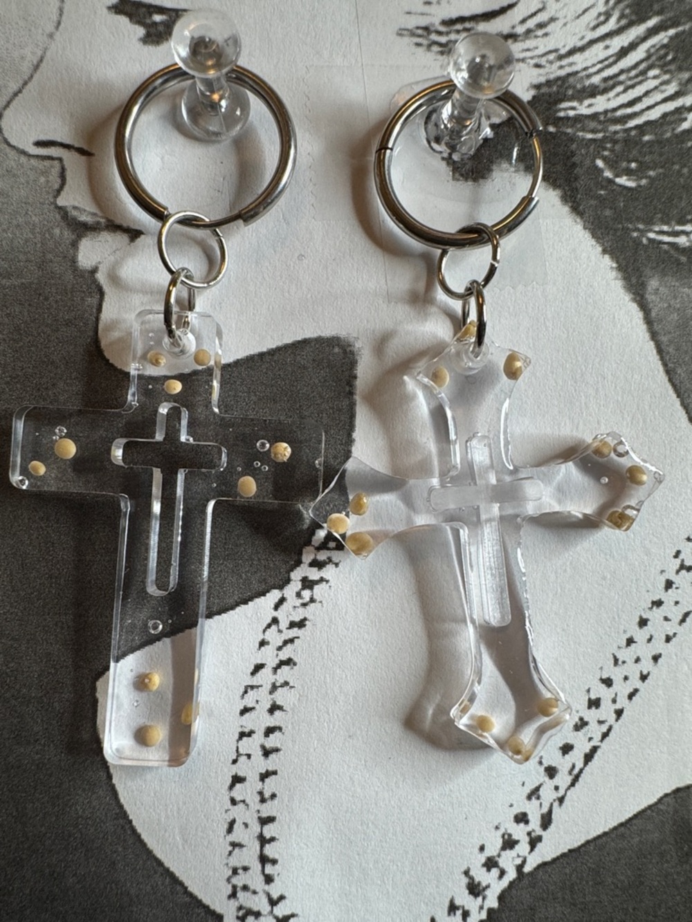 Inter-changeable mustard seed earrings